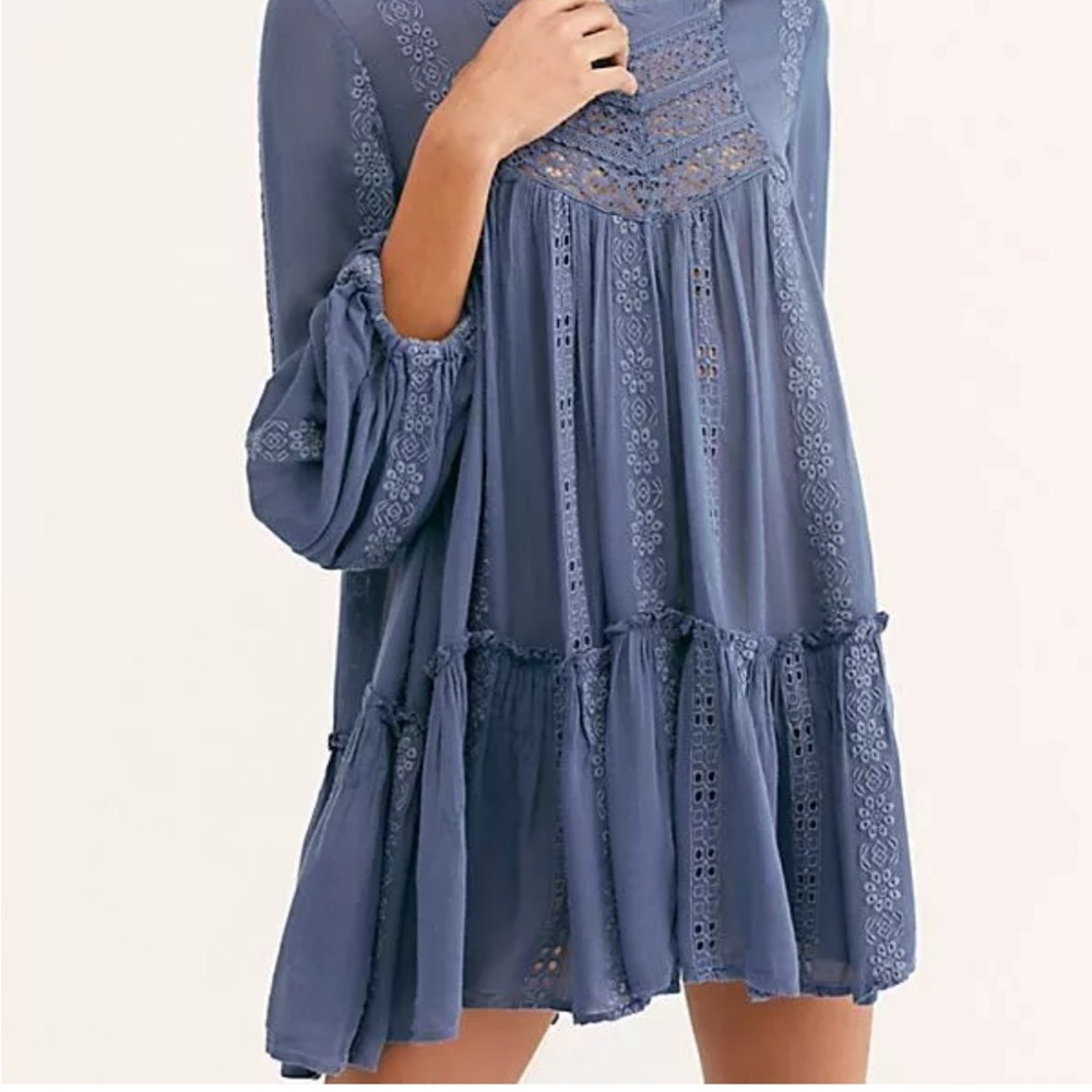 5 for $25. Free People Kiss Kiss embroidered lace tunic dress - Picture 2 of 6